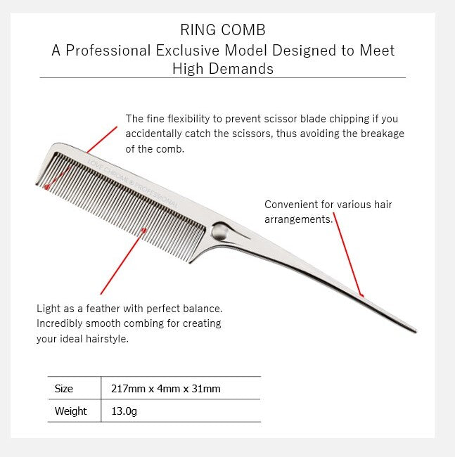 Love Chrome F Standard Tail Comb Silver